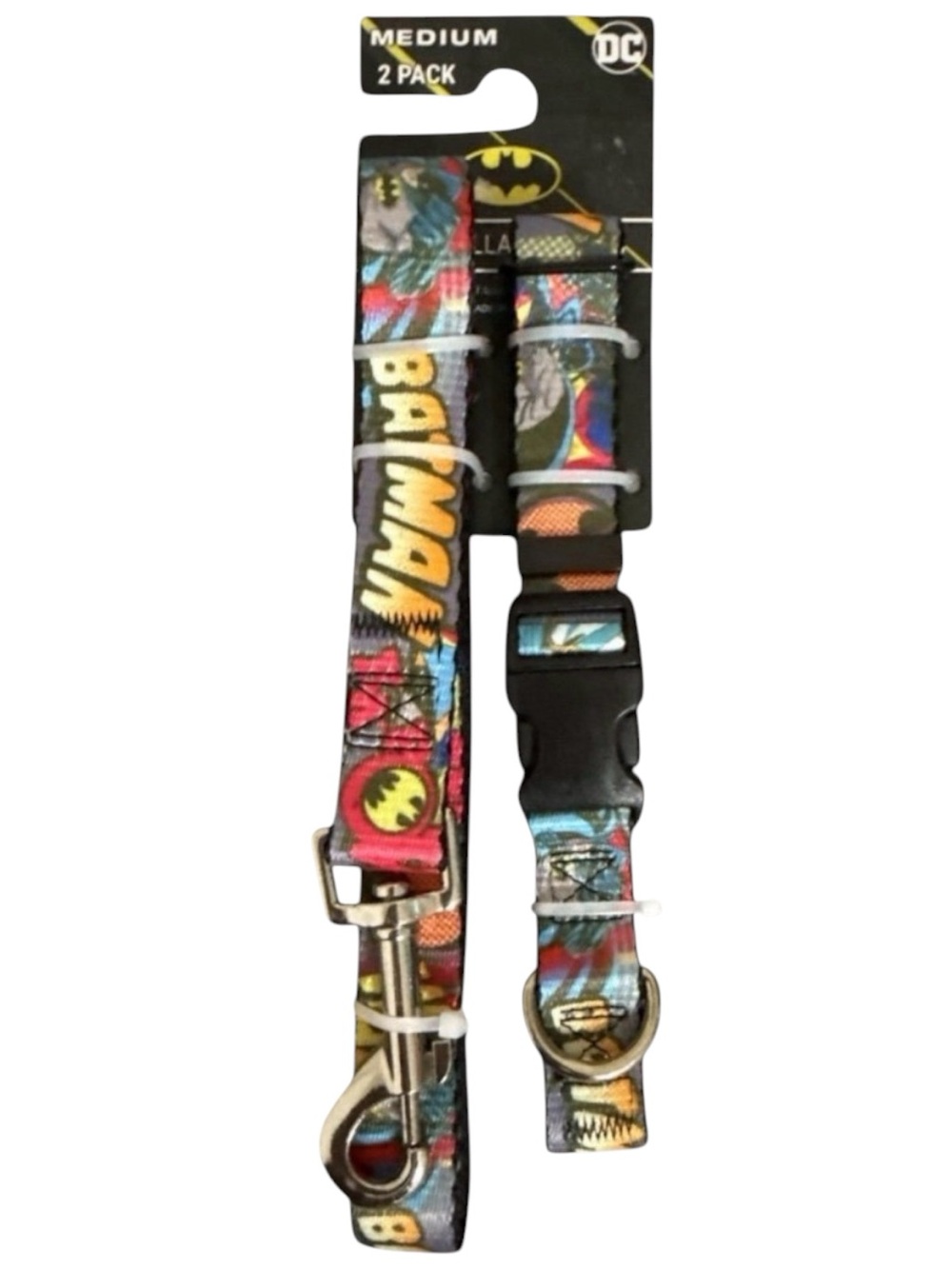 NEW DC Comics Batman Dog Collar and Leash Set Medium
